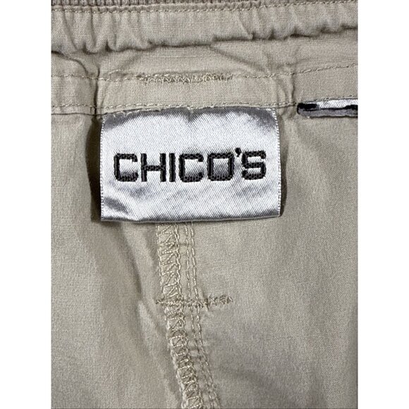 Chicos Pants Womens‎ Size 34x28 Light Beige Cargo Double Button Comfort - Picture 11 of 14